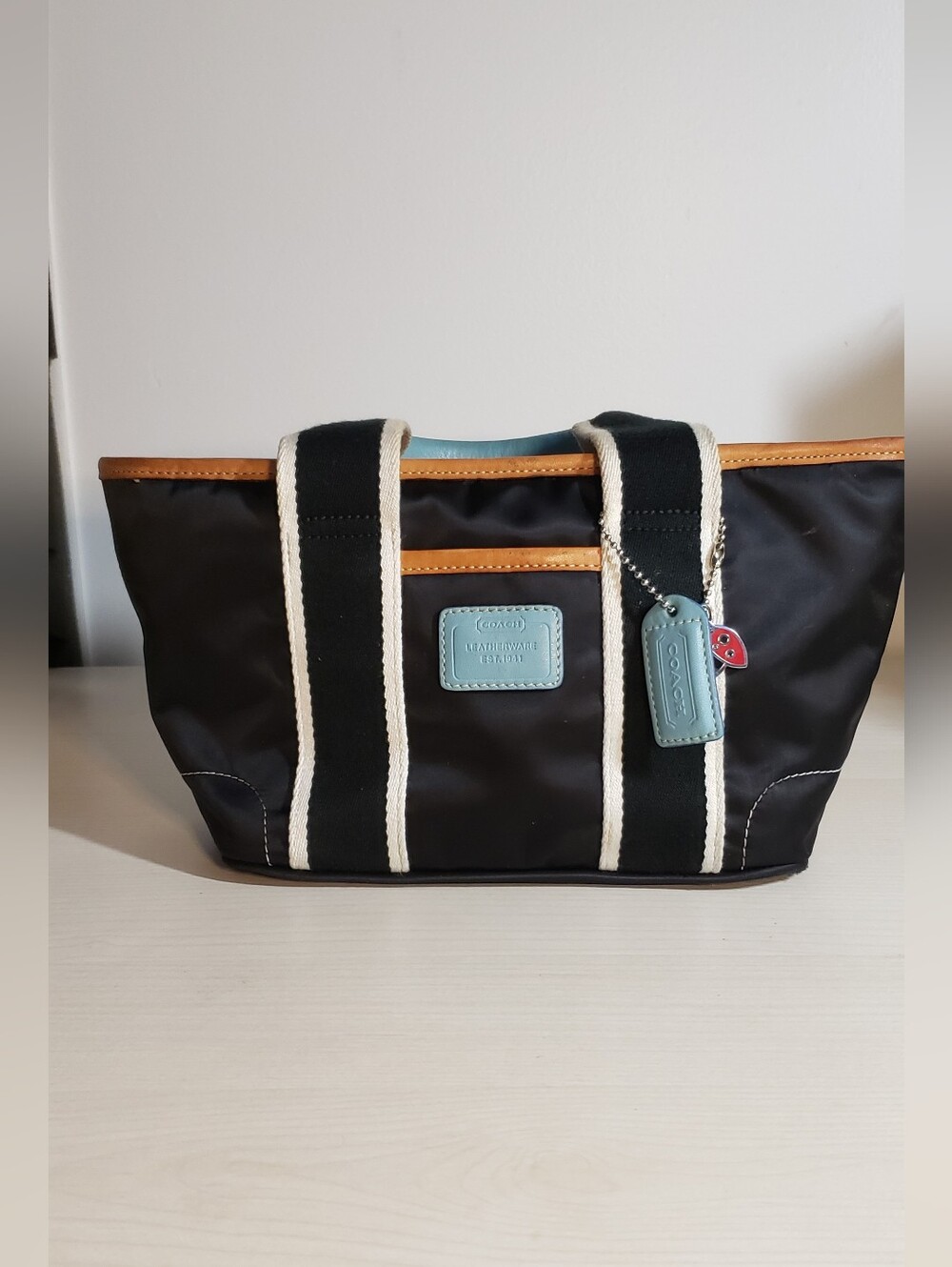 Washed- Coach Black and Blue Mini Tote Bag. Y2K - Picture 10 of 16